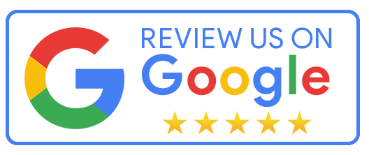 A google review badge with stars on it.